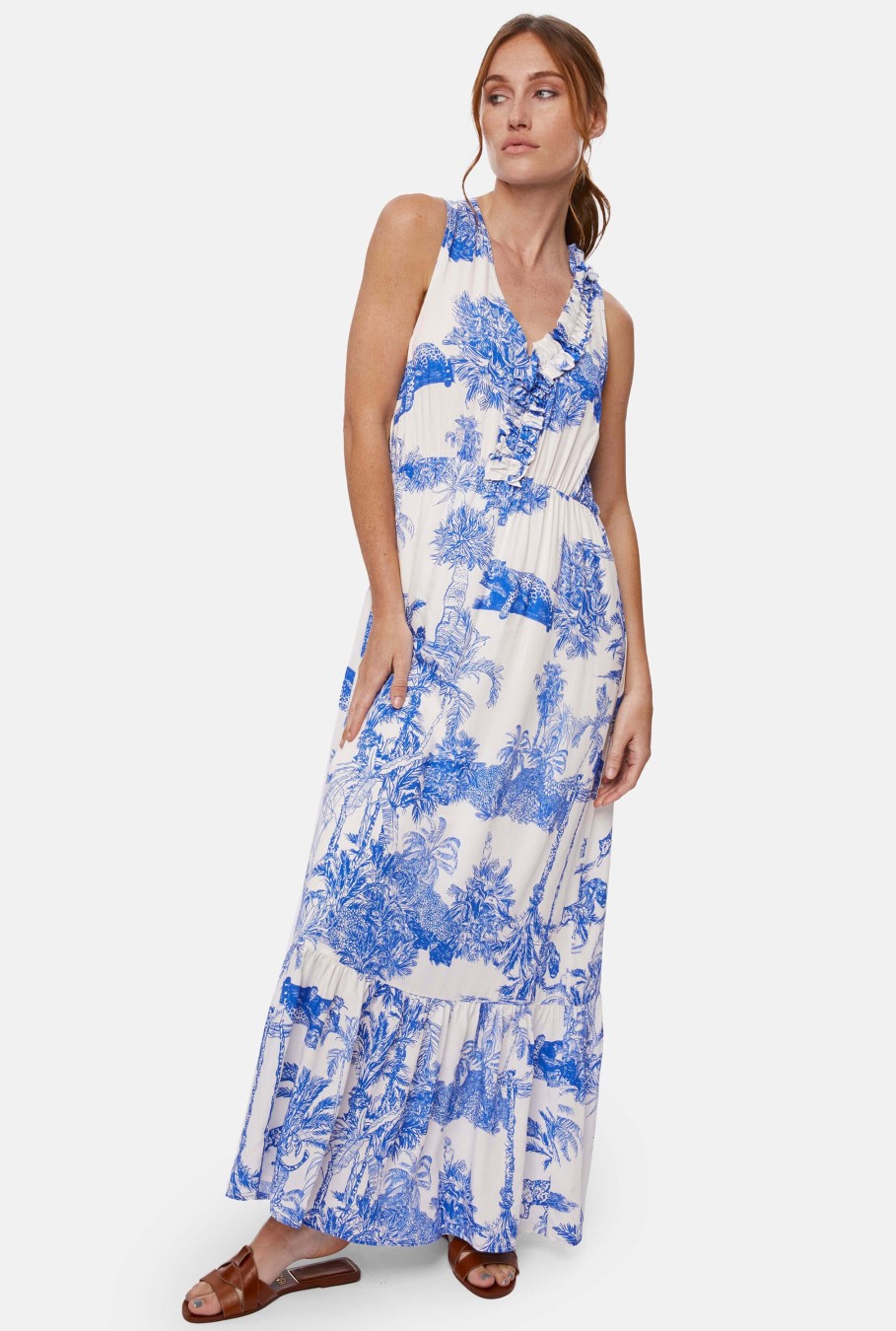 James Lakeland Dresses | Asymmetrical Ruching Midi Dress