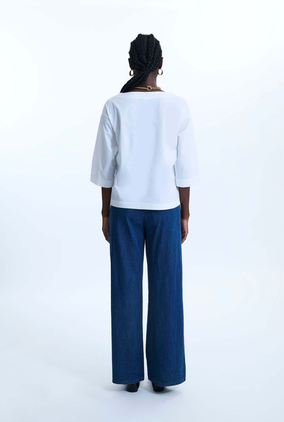 James Lakeland Tops & Knitwear | Side Button Top White